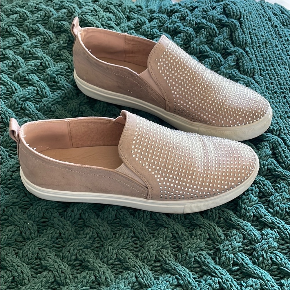 Nicole Miller Studded Slip-On Sneakers with Rhinestones Size 7.5 - Picture 1 of 14